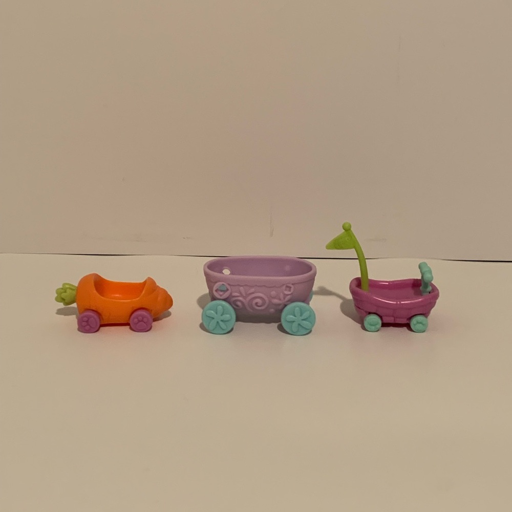🚗 LOT OF 3 LPS LITTLEST PET SHOP STROLLER CART CARRIERS COLLECTIBLE TOYS 🚗